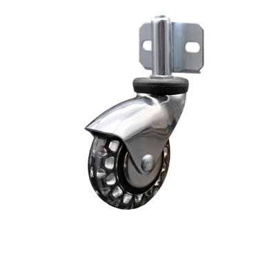 Bright Chrome Polyurethane Caster