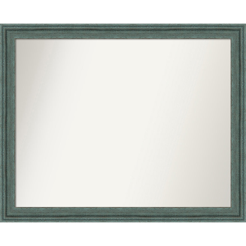 Bridgecliff Solid Wood Wall Mirror, Blue, Rectangle, 30.5" x 41.5"