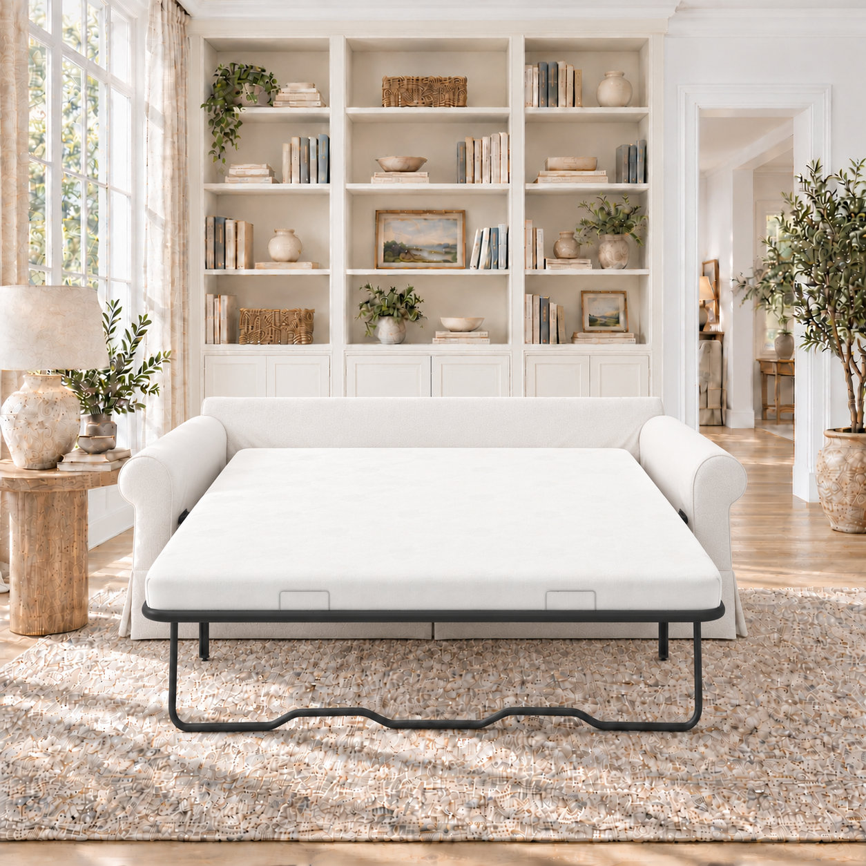 Friedman 83" Upholstered Queen Sleeper Sofa, Bevin Natural