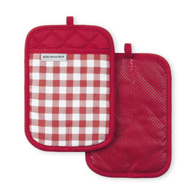 KitchenAid Gingham Pot Holder 2-Pack Set,, 7"x10"