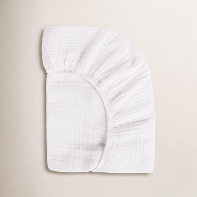 Plain White Muslin Fitted Sheet