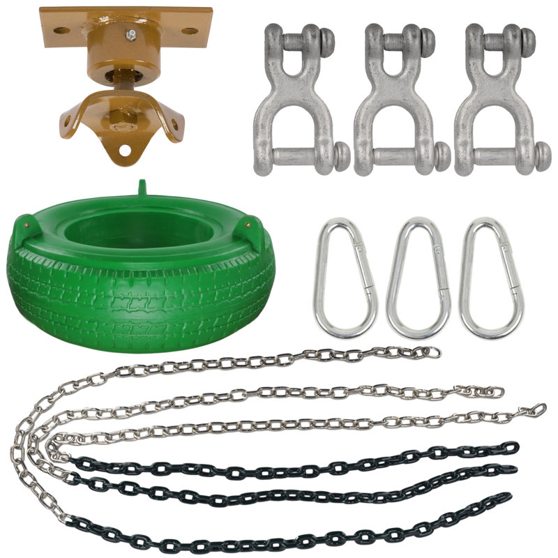 Ensemble complet de pneus avec pivot de pneus robuste, vert