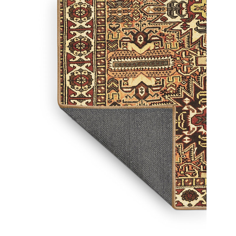 Tapis marocain fabriqué à la machine en vert / jaune, Rectangle 2 pi x 3 pi