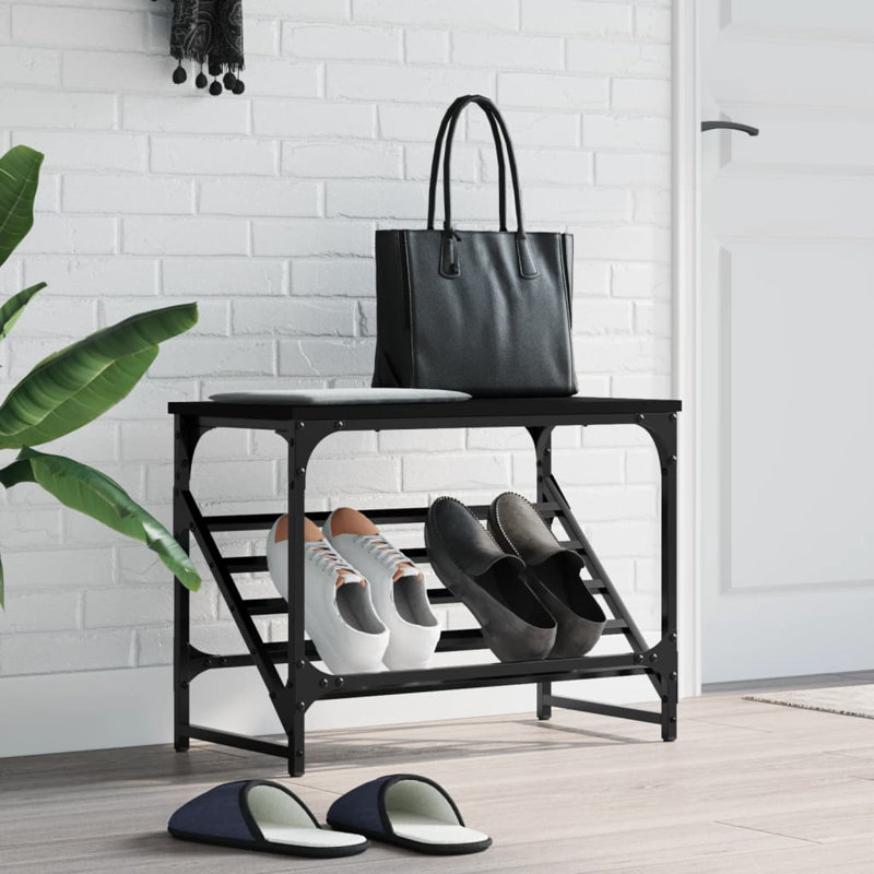 2 Pair Shoe Rack, Black