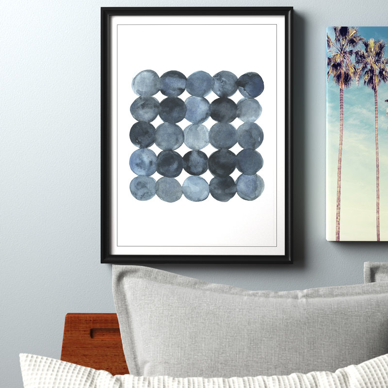 « blue gray density ii »-reproduction d’art sur toile, H 26,5 po x l 36,5 po, Impression encadrée, Noir