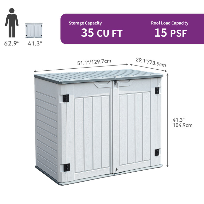 4.25 ft. W x 2.4 ft. D Resin Storage Box, Off-white
