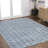 Simsbury Geometric Art Deco Fan Pattern High-Low Navy/Cream Rug-1083708148