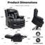 Fauteuil inclinable électrique en cuir véritable avec massage et chaleur, capacité de poids de 350 lb, double moteur-1880322227