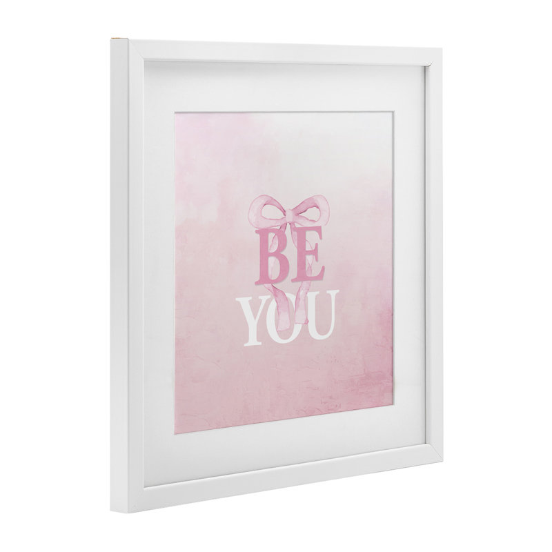 «Feminine Be You», reproduction d'art sous verre encadrée par Kim Allen, H 16 po x l 16 po, Cadre blanc côtier