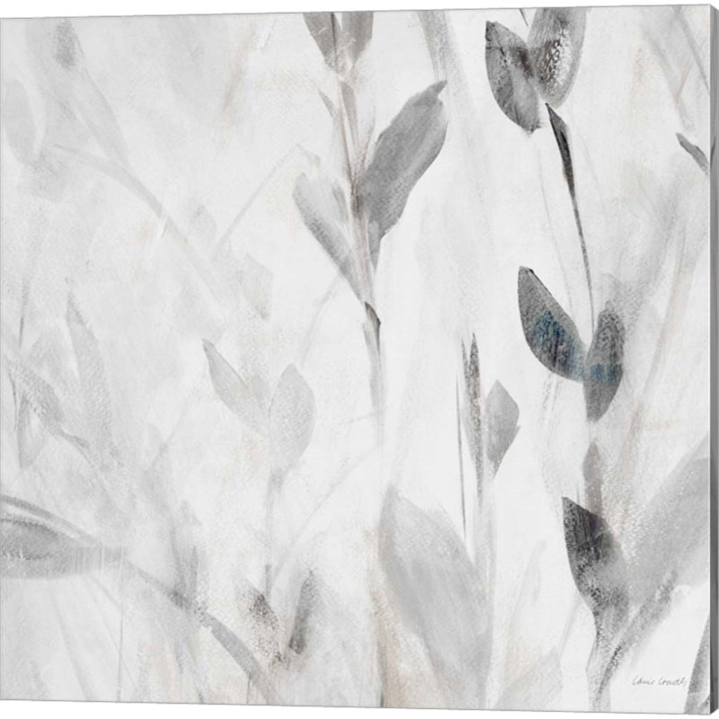 «Grey Misty Leaves Square» par Lanie Loreth, art sur toile (ensemble de 2)