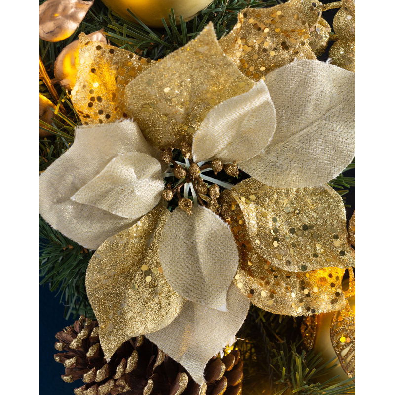 Faux Lighted 76cm Wreath