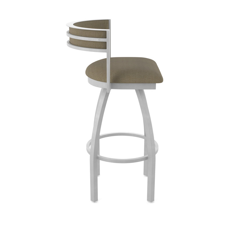 Tabouret Artémis, Nickel anodisé, Tabouret de bar (siège d'une hauteur de 36 po), Tissu liège graphique