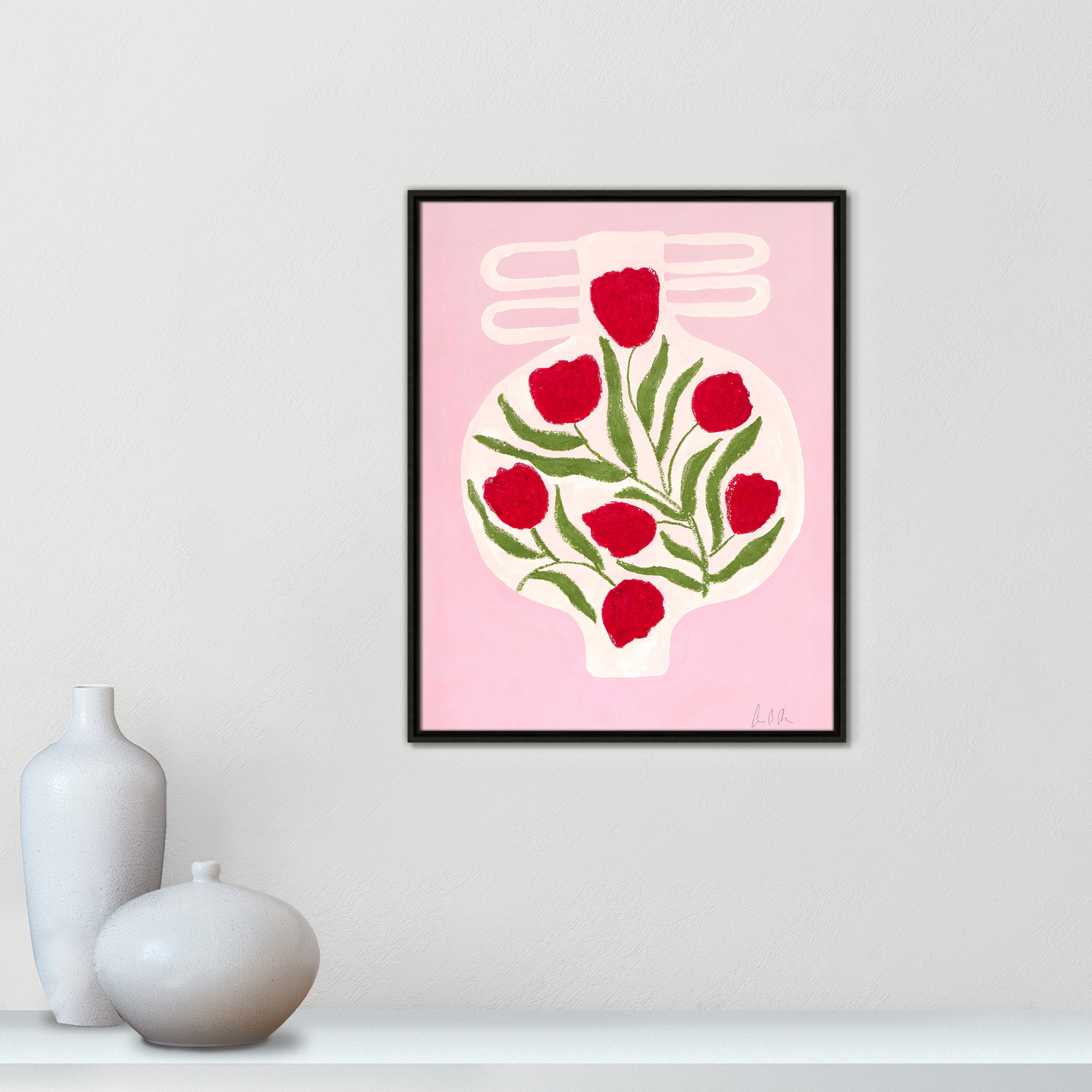 Vase No. 02 Print by Camilla Bergqvist, 29.5" H x 23.5" W, Espresso