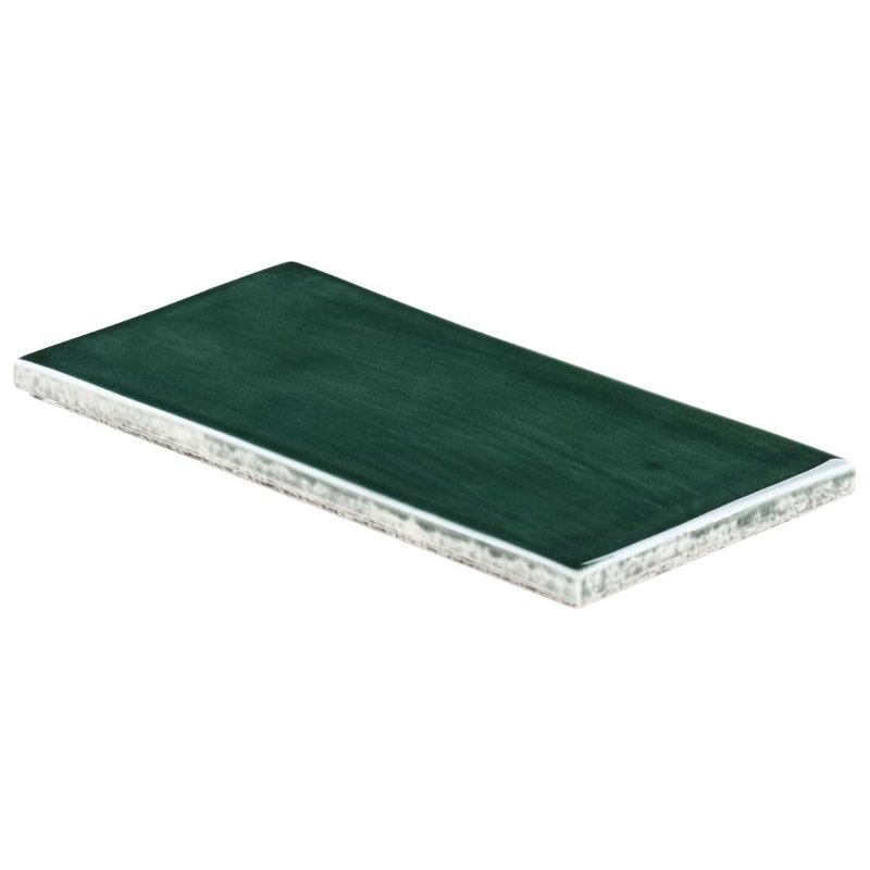 Nabi Subway 4.5x9 Subway Polished Glass Tile, Deep Emerald Green