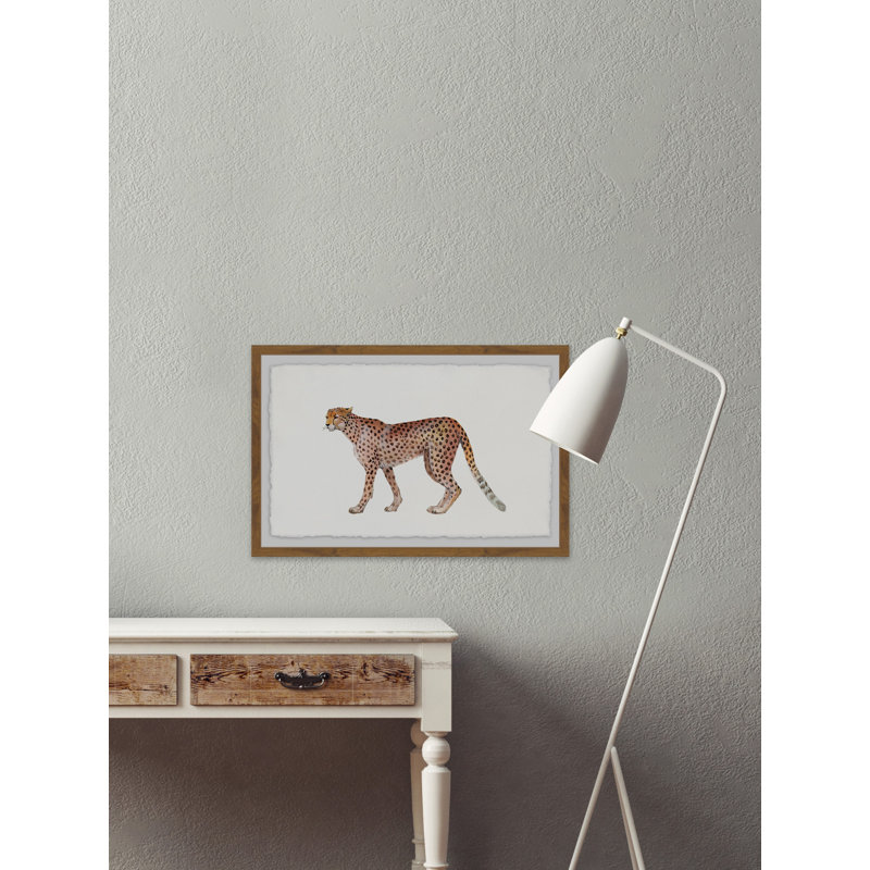 «Walking Cheetah», reproduction encadrée, H 12 po x l 18 po x P 1,5 po