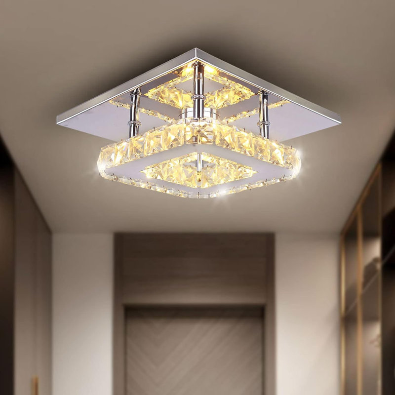 Small Led Crystal Ceiling Light Warm Light