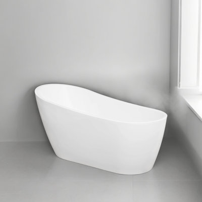 55" x 28.35" Freestanding Soaking Acrylic Bathtub