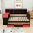 Wood Daybed with 3 Drawers, Desk, Lights, Shelves and Charging Station-1200264589-1200264584