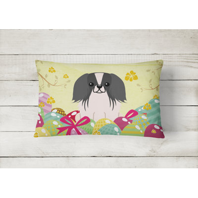 Easter Eggs Pekingnese Lumbar Pillow