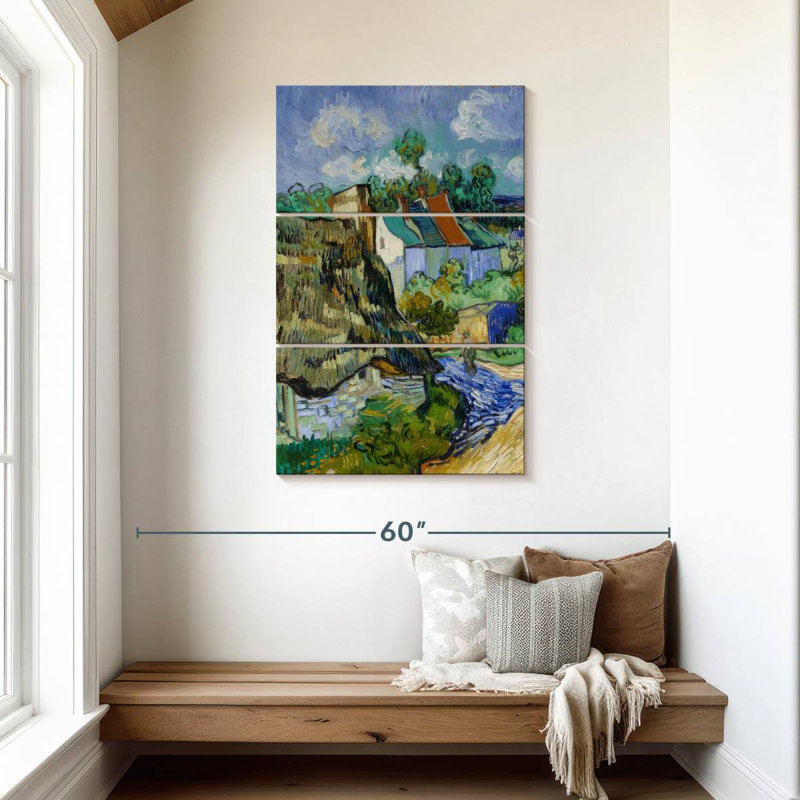 Maisons à Auvers 1890, H 45 po x l 28 po