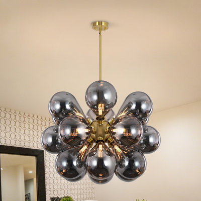 Lustre linéaire moderne à 18 lumières Spoutnik pour salle à manger