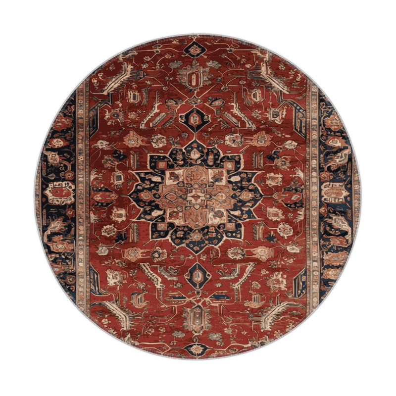 Persian Brown Indoor and Outdoor Area Rug, Rectangle 5' x 7'