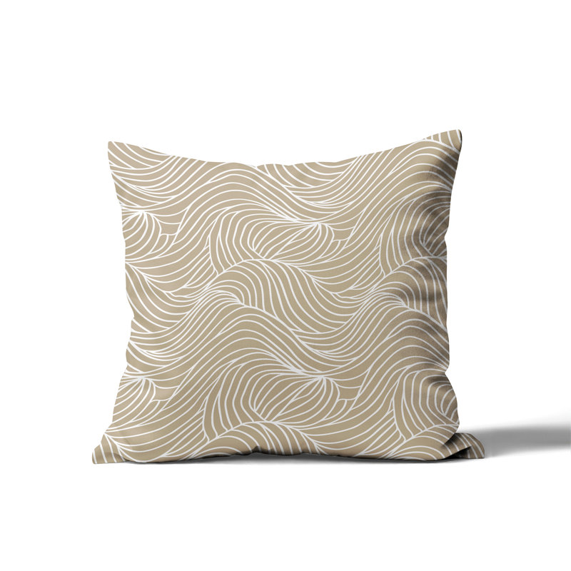 Barnon Reversible Throw Pillow, Beige, 16"H x 16"W