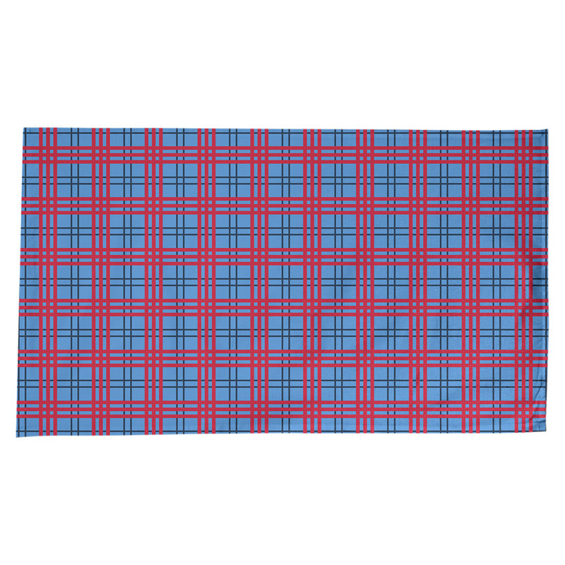 Nappe en mélange de coton à carreaux, Bleu / bleu marine / rouge