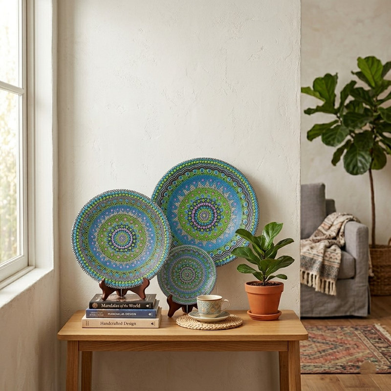 Boho Abstract Wall Decor on Ceramic