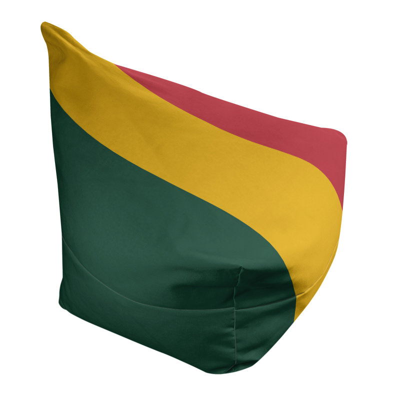 Classic Bean Bag, 42" H x 38" W x 31" D, Forest Green/Harvest Gold/Iron Range Red