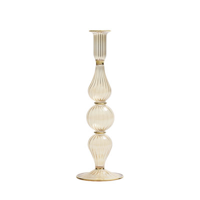 F2023 11'' H Glass Tabletop Candlestick