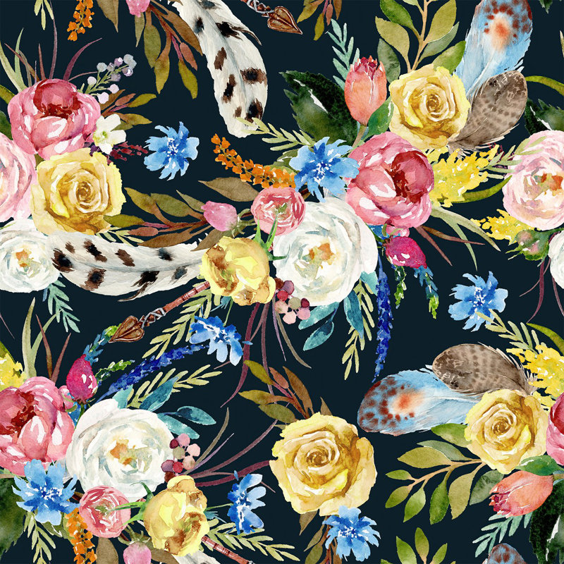 Floral Tile, 2.08' W x 18.75' L