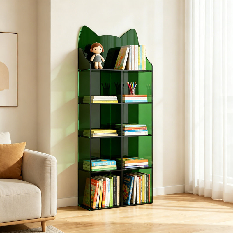 Bibliothèque acrylique chic, (5 tablettes) H 61,02 po x l 27,56 po x P 9,84 po