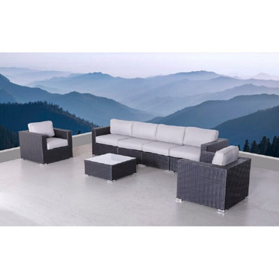 Demarest Wicker Fully Assembled 6 - Person Seating Group with Cushions