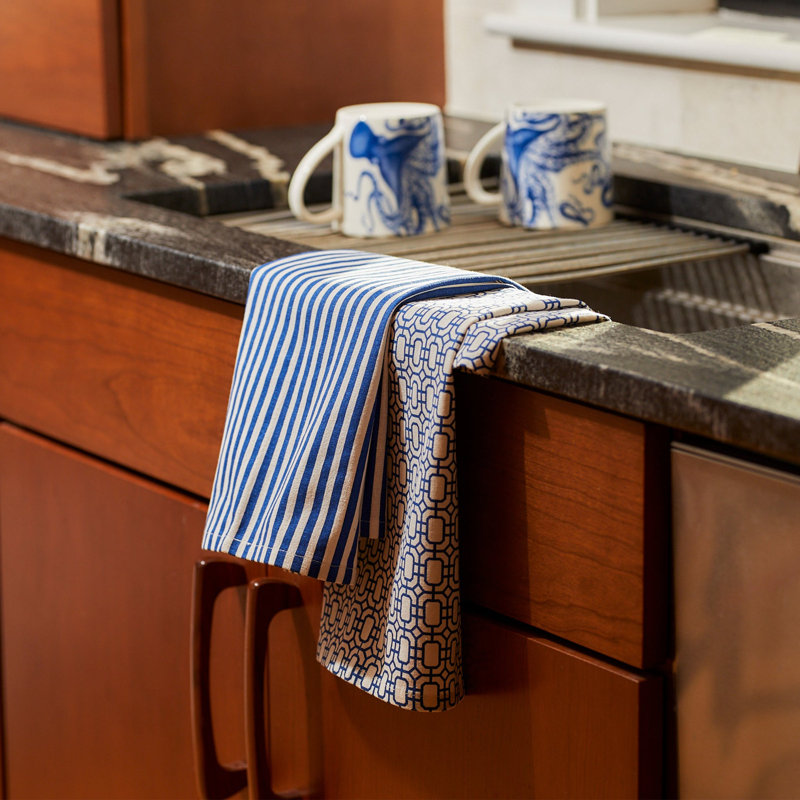 Newport Stripe Tea Towel Kitchen Towel, Blue/White