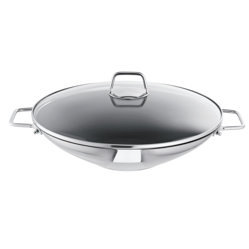 Wega 34cm Stainless Steel Wok with Lid