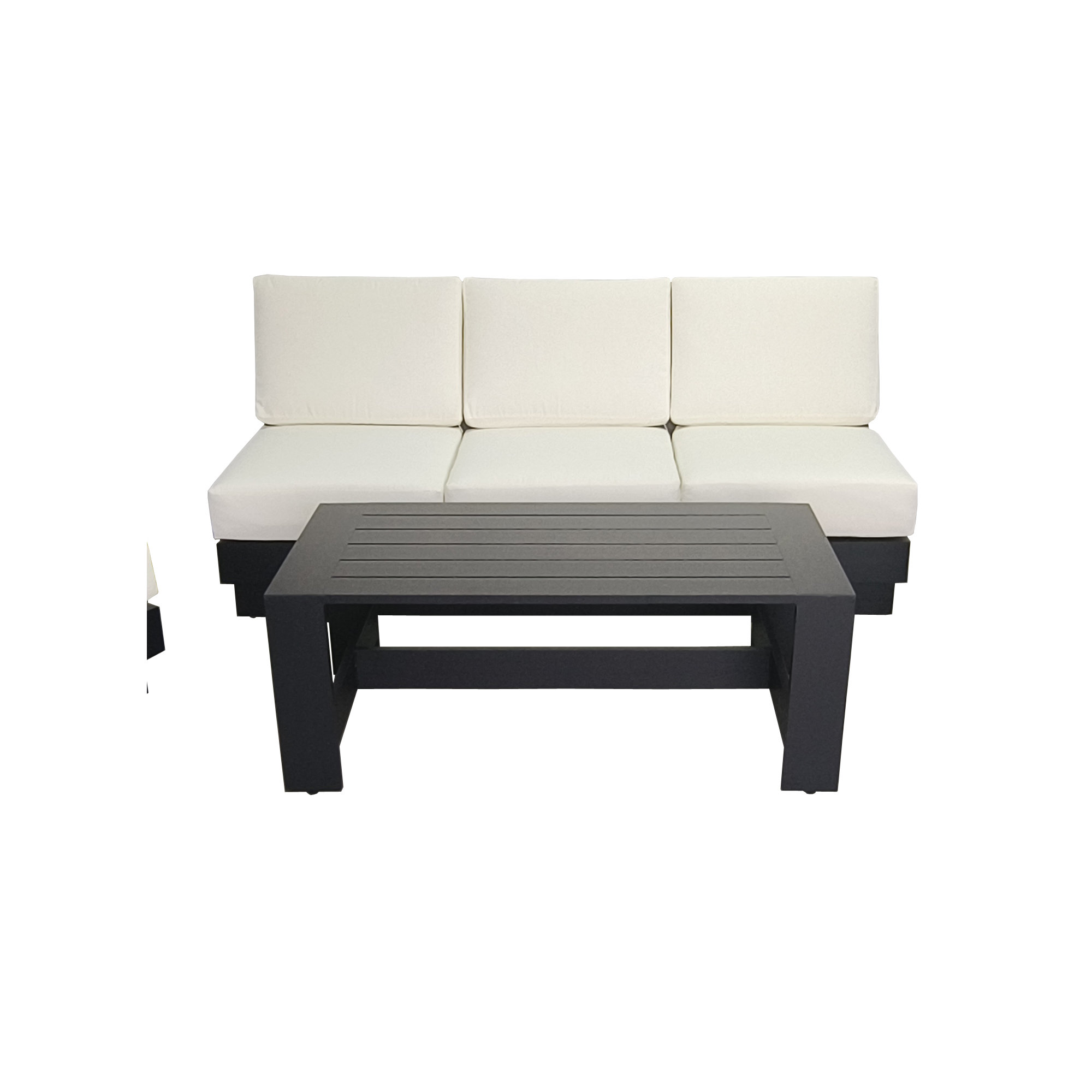 Lucca Metal Outdoor Sofa with Sunbrella Cushions