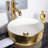 15.75'' Golden Ceramic Circular Vessel Bathroom Sink