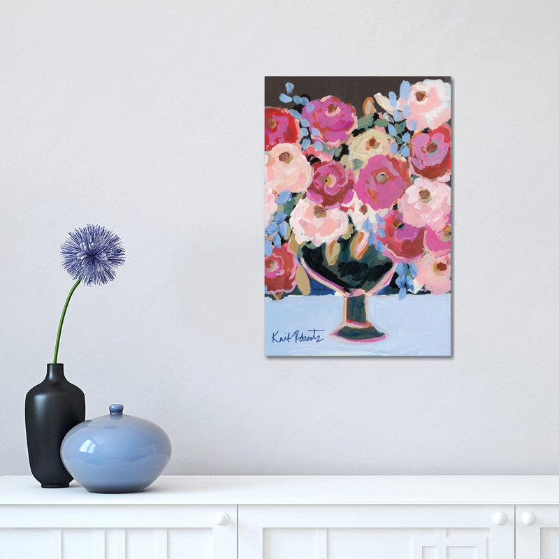 «Bloom Through The Dark» par Kait Roberts - peinture sur toile tendue, H 18 po x l 12 po x 1,5 po