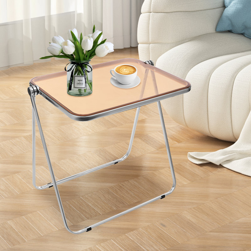 Table-plateau pliable et portative en acrylique, Brun