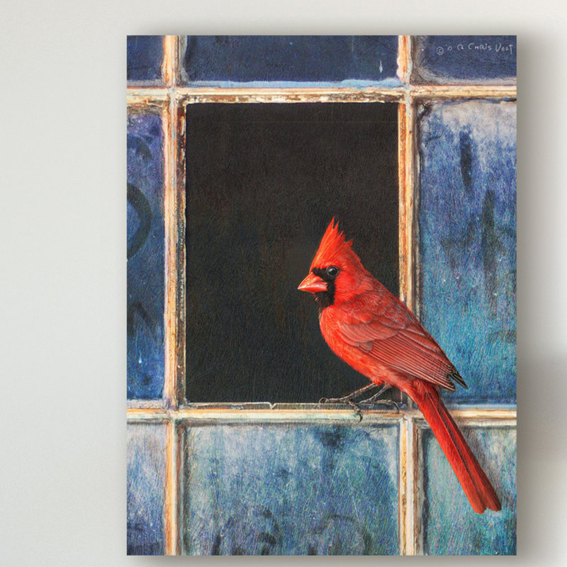 " Cardinal Window " by Chris Vest, 32" H x 24" W x 2" D