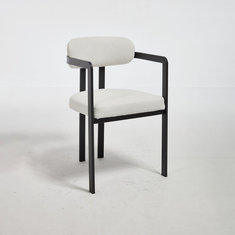 Chaises de salle à manger rembourrées Mid-Century, Beige