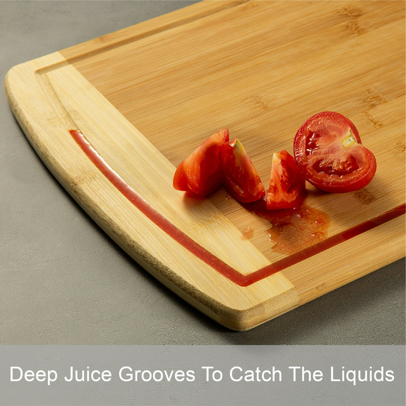 Extra Large Natural Bamboo Rectangular Cutting Board with Juice Groove