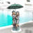 Bronze 2 Kids Holding an Umbrella Fountain