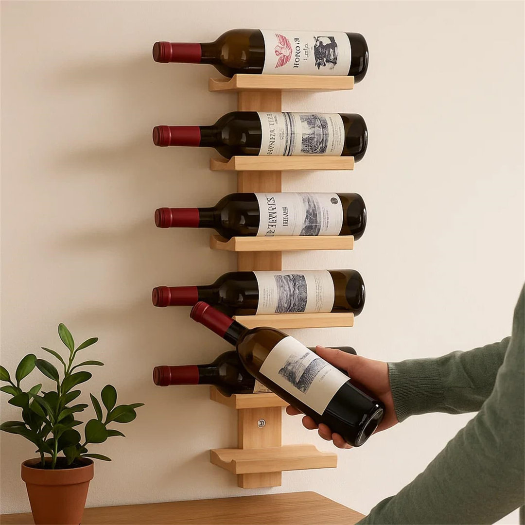 Open Shelving Wine Bottle Rack Brown