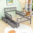 Hael Wood Platform Bed with Dual Storage Drawers and Safety Guardrails-1171925318-1171925319