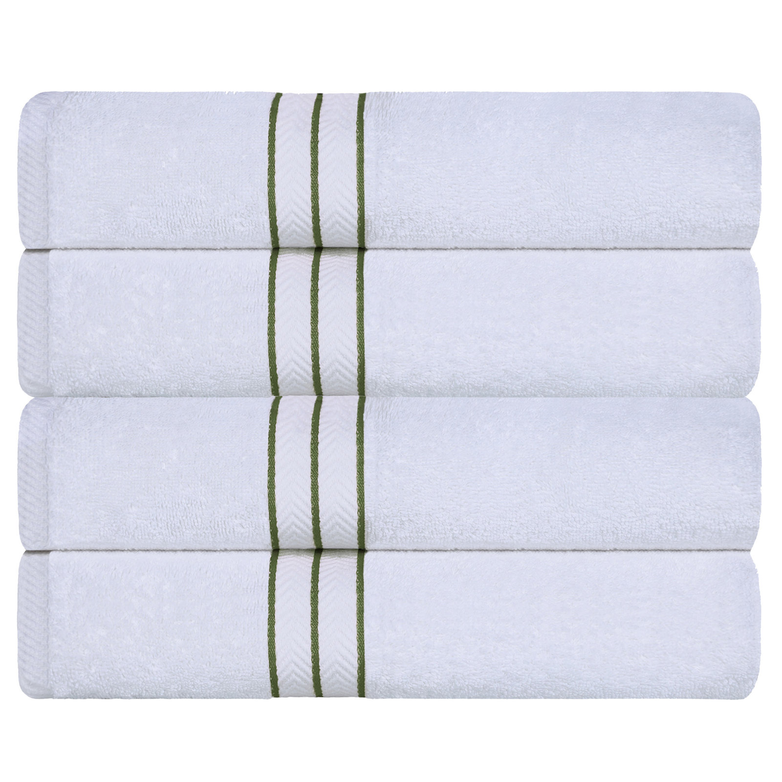 Josann 4-Piece Turkish Cotton Bath Towel Set, Forest Green