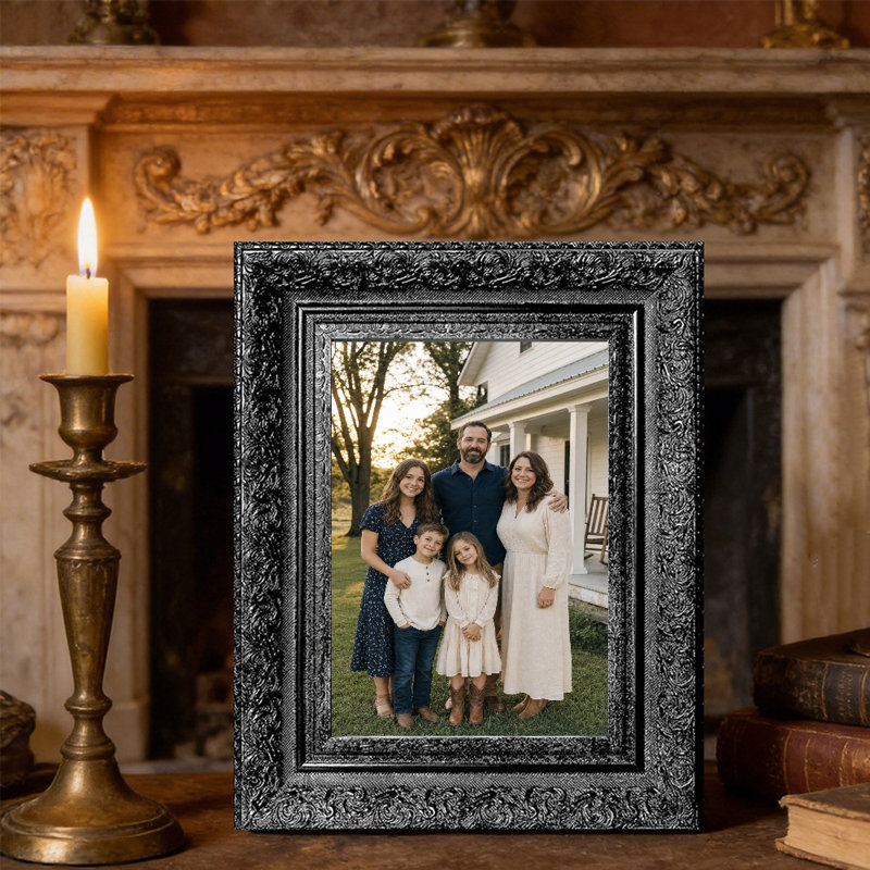 Cadre photo à mémoire de forme 3 pièces 5 "x 7" noir pour tablette de bureau