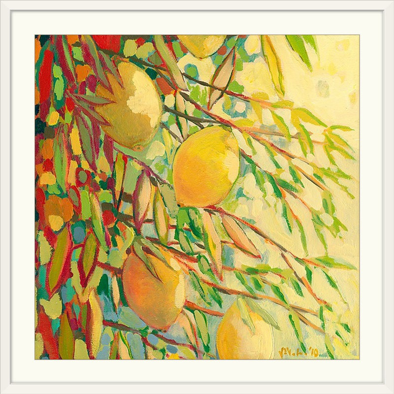 «Nolani Four Lemons», reproduction, H 28 x l 28 po x P 1 po, Cadre blanc