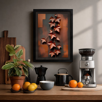 Copper Star Cascade Geometric - Framed Print